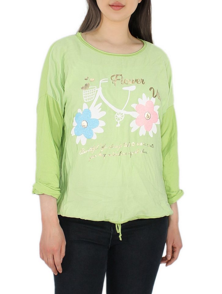 dy_mode Tunikashirt Damen Tunika Shirt mit Blumenprint – Luftiges Langarmshirt von dy_mode