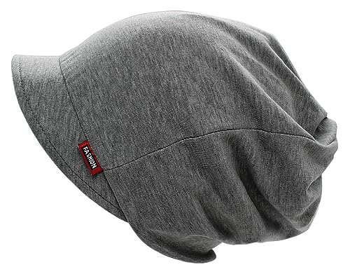 dy_mode Unisex Schirmmütze Damen Beanie Mütze Mit weichem Schirm Gefüttert - BM218 (BM218-Dunkelgrau) von dy_mode