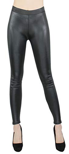 dy_mode Wärmende Leggings Damen Thermo Hose Kunstleder Optik - WL100 (40/L, WL103-OhneTaschenMitFutter) von dy_mode