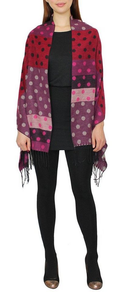 dy_mode XXL-Schal Damen Schultertuch Übergroßer Schal Stola Überwurf Bunt Gepunktet, Bunt gepunktet von dy_mode