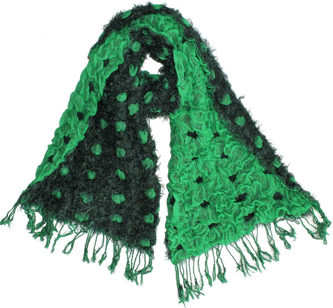 dy_mode XXL-Schal Kuschel Schals Damen Flauschig Warm Großer Schal Winter Strickschal, Gepunktet, mit Fransen von dy_mode