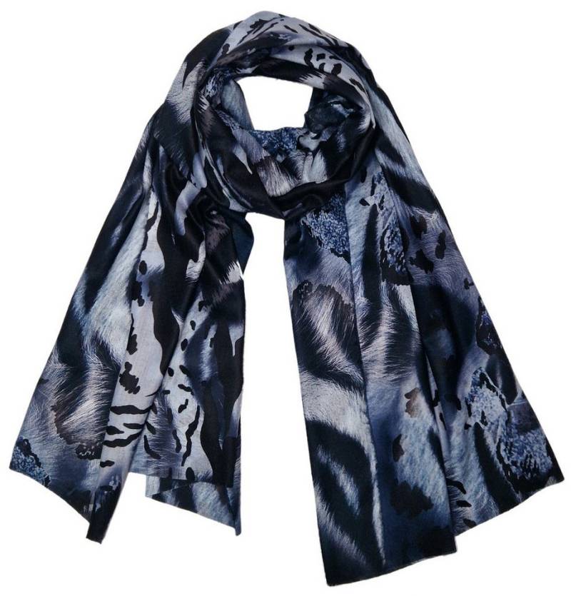 dy_mode XXL-Schal Maxi-Schal für Damen in Animal-Print Winterschal mit Fransen, Feine Fransen von dy_mode