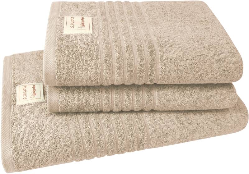 Dyckhoff Handtuch Set "Nature" Set 3 Stk. Frottier 3er Set: 2x Handtücher, je 50 x 100 cm & 1x Badetuch 70 x 140 cm von dyckhoff