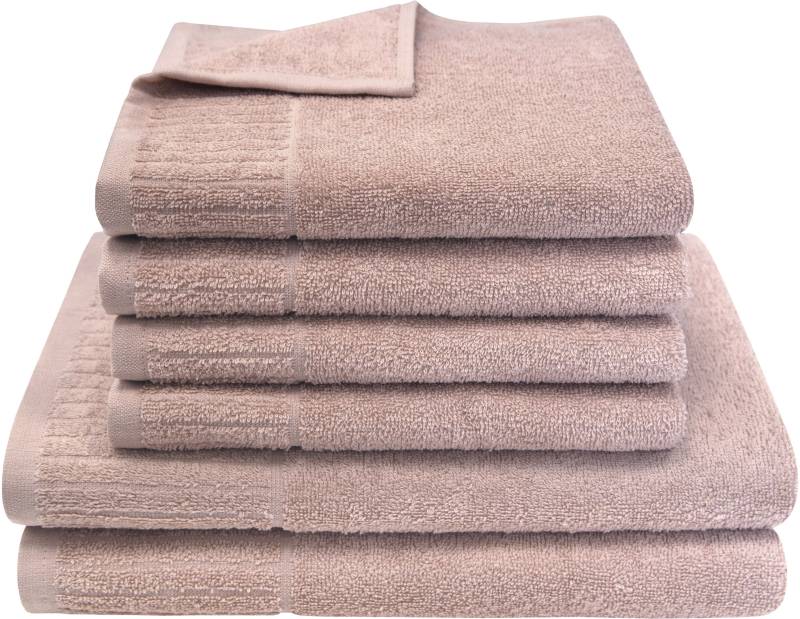 Dyckhoff Handtuch Set "Bridge" Set 6 Stk. Walkfrottier 4 Handtücher (50x100cm), 2 Duschtücher (70x140cm) von dyckhoff