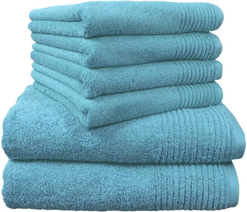 Dyckhoff Handtuch Set "Brillant" Set 6 Stk. Walkfrottee mit Streifenbordüre;4 Handtücher (50x100cm), 2 Duschtücher (70x140cm) von dyckhoff