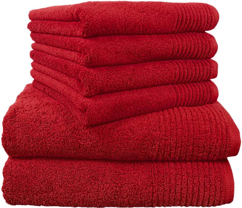 Dyckhoff Handtuch Set "Brillant", Set, 6 tlg., Walkfrottee, mit Streifenbordüre;4 Handtücher (50x100cm), 2 Duschtücher (70x140cm) von dyckhoff
