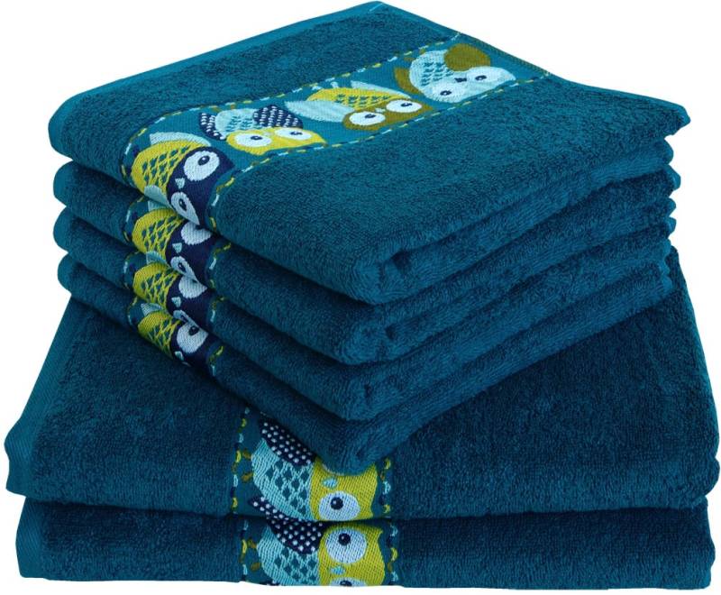 Dyckhoff Handtuch Set "Eulen" 4 Handtücher (50 x 100 cm); 2 Duschtücher (70 x 140 cm) von dyckhoff
