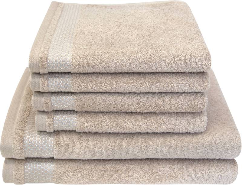 Dyckhoff Handtuch Set "Gloss" Set 6 Stk. Walkfrottier 4 Handtücher (50x100cm), 2 Duschtücher (70x140cm) von dyckhoff