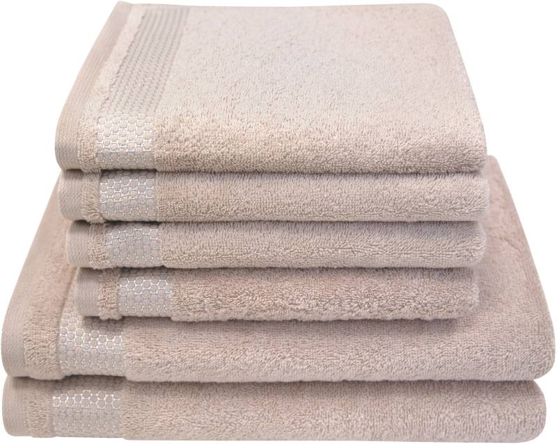 Dyckhoff Handtuch Set "Gloss" Set 6 Stk. Walkfrottier 4 Handtücher (50x100cm), 2 Duschtücher (70x140cm) von dyckhoff