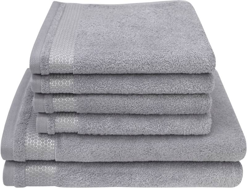 Dyckhoff Handtuch Set "Gloss" Set 6 Stk. Walkfrottier 4 Handtücher (50x100cm), 2 Duschtücher (70x140cm) von dyckhoff