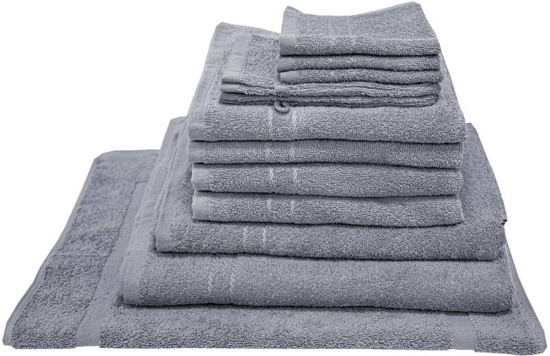 Dyckhoff Handtuch Set "Kristall" Set Frottier Umfangreiches Badezimmer Komplett-Set inklusive Badvorleger von dyckhoff