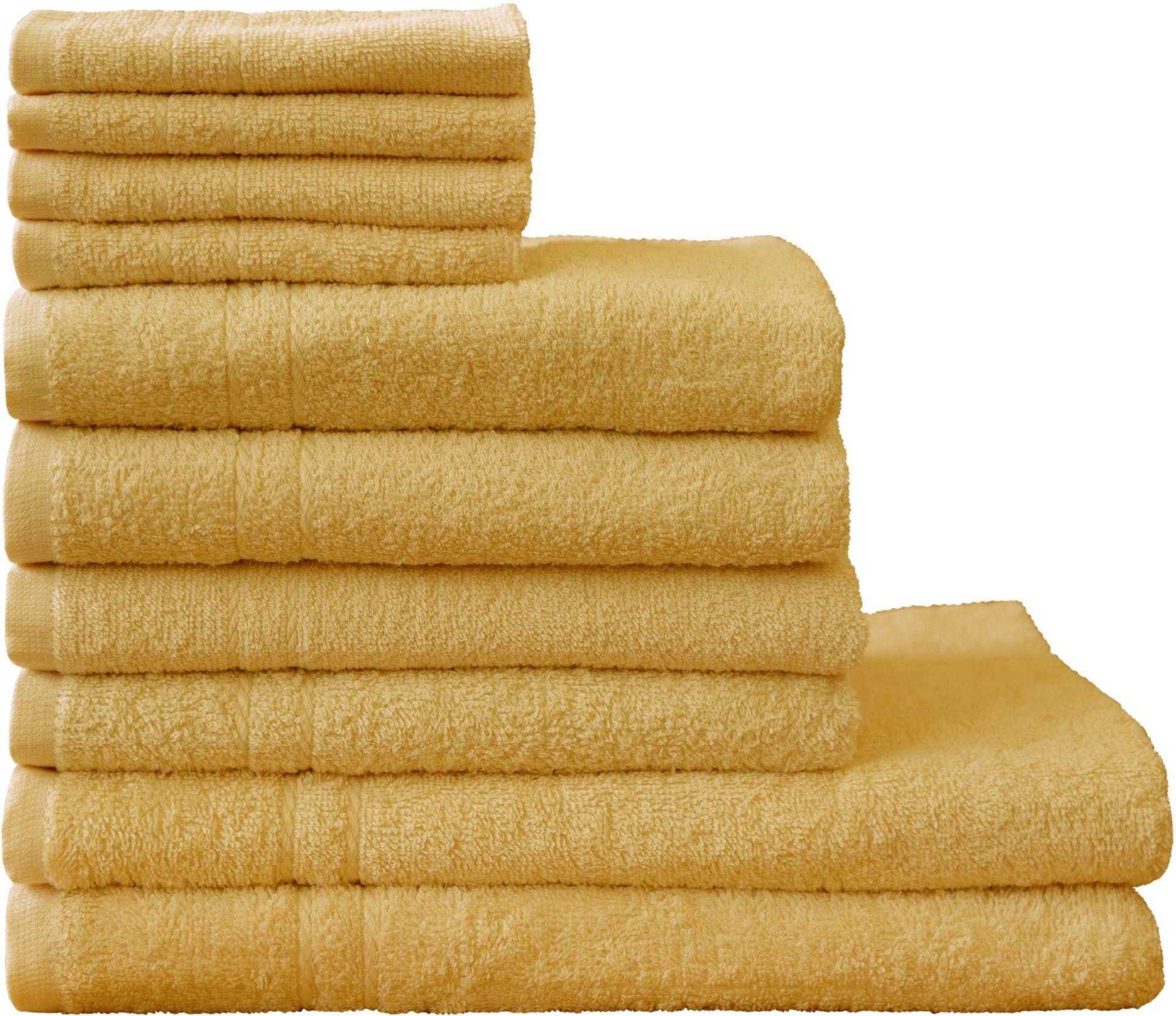 Dyckhoff Handtuch Set "Kristall" Set 10 Stk. Walkfrottee mit feiner Bordüre, Duschtücher, Handtücher und Gästetücher von dyckhoff