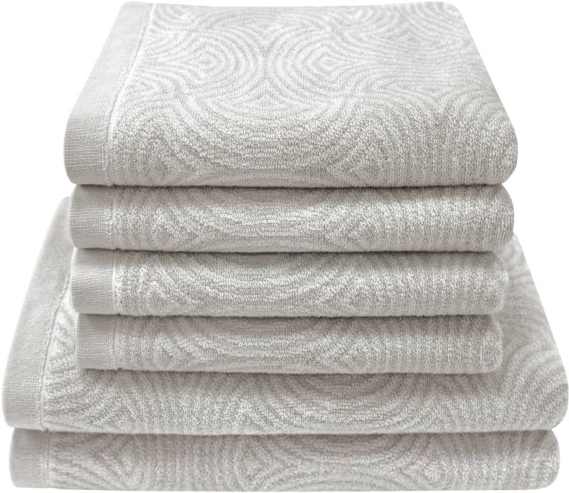 Dyckhoff Handtuch Set "Landscape" Set 6 Stk. Walkfrottier 4 Handtücher (50x100cm), 2 Duschtücher (70x140cm) von dyckhoff