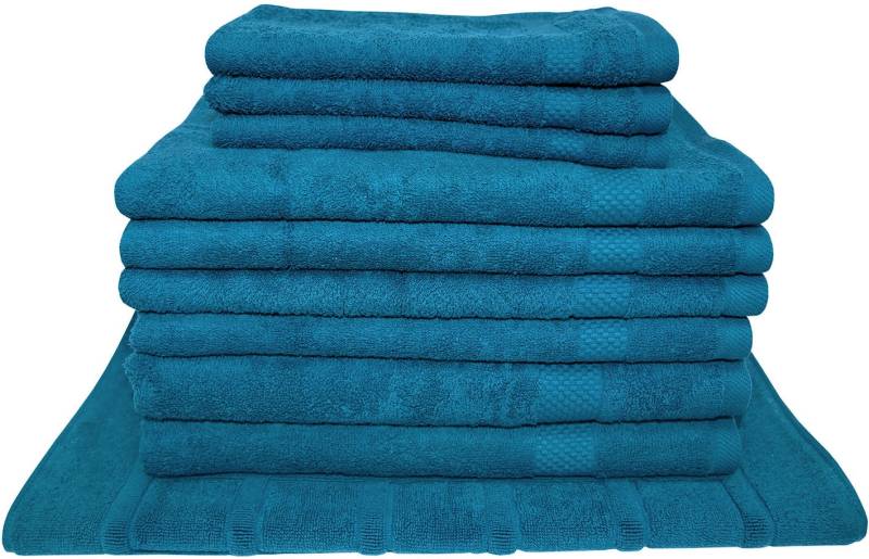 Dyckhoff Handtuch Set "Planet" Set 10 Stk. Frottier Umfangreiches Badezimmer Komplett-Set inklusive Badvorleger von dyckhoff