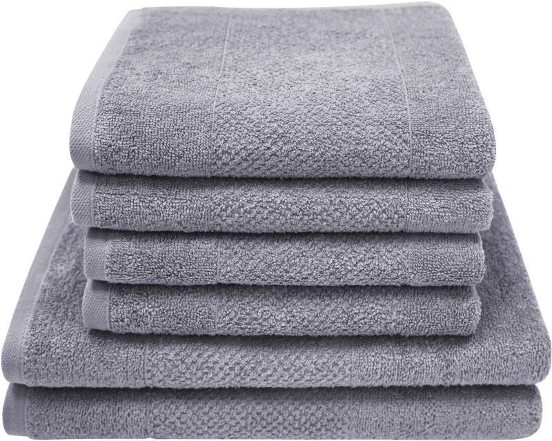 Dyckhoff Handtuch Set "Popcorn Streifen" Set 6 Stk. Walkfrottier 2 Badetücher (70x140 cm), 4 Handtücher (50x100 cm) von dyckhoff