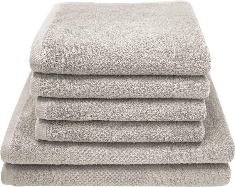 Dyckhoff Handtuch Set "Popcorn Streifen" Set 6 Stk. Walkfrottier 2 Badetücher (70x140 cm), 4 Handtücher (50x100 cm) von dyckhoff