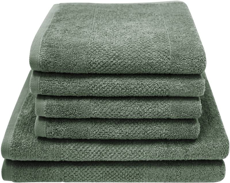 Dyckhoff Handtuch Set "Popcorn Streifen" Set 6 Stk. Walkfrottier 2 Badetücher (70x140 cm), 4 Handtücher (50x100 cm) von dyckhoff