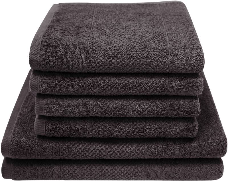 Dyckhoff Handtuch Set "Popcorn Streifen" Set 6 Stk. Walkfrottier 2 Badetücher (70x140 cm), 4 Handtücher (50x100 cm) von dyckhoff