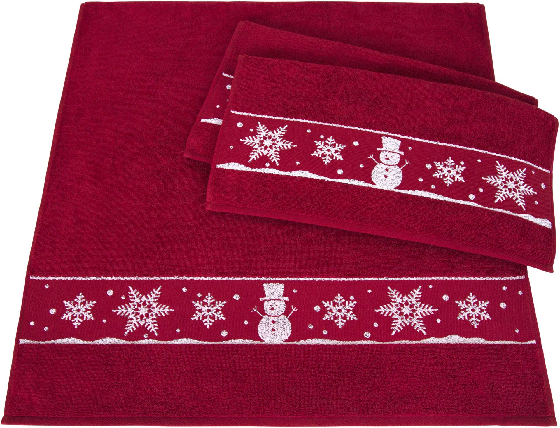Dyckhoff Handtuch Set "Schneemann" Set 3 Stk. Frottier Made in Germany (2 Handtücher, 1 Duschtuch) von dyckhoff