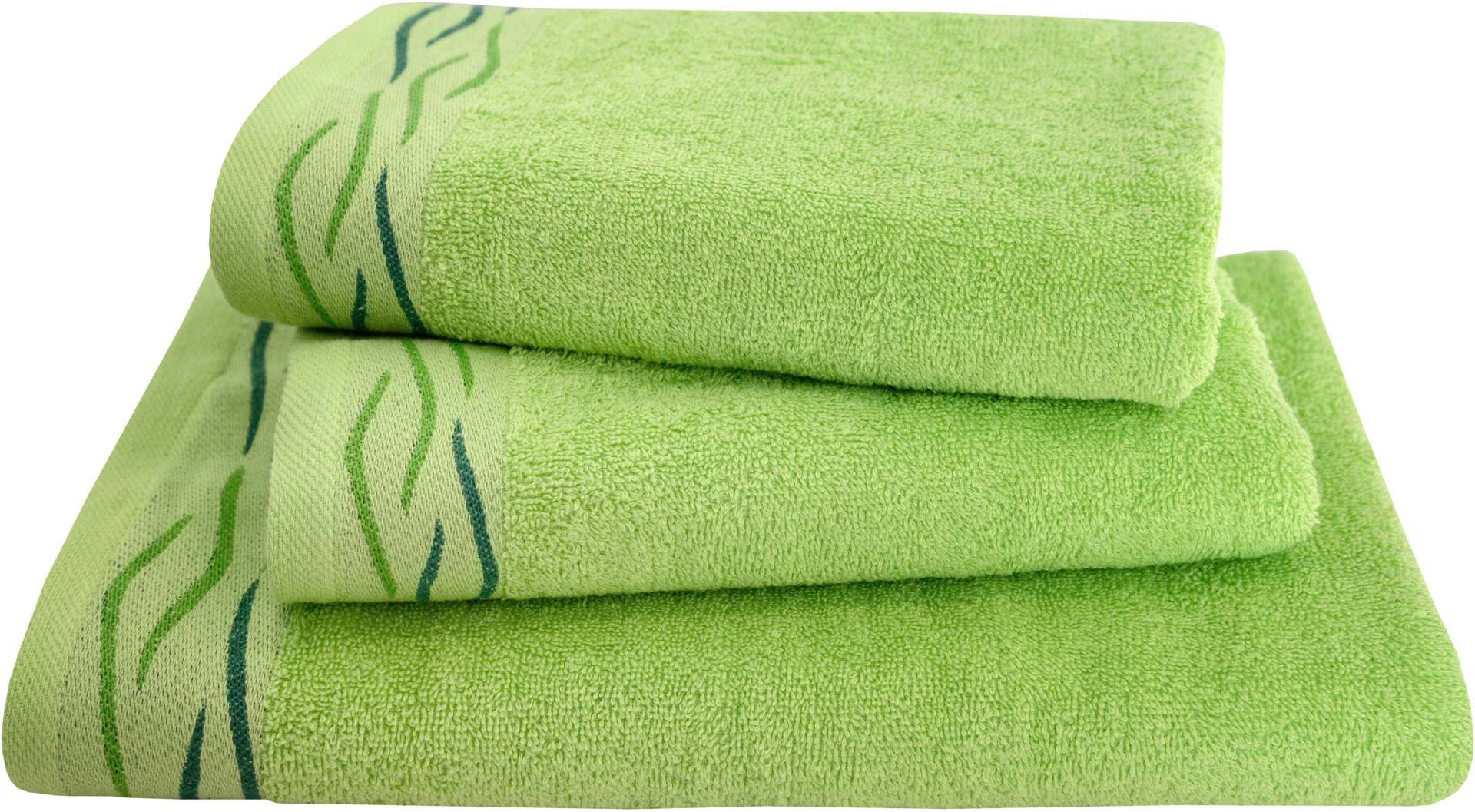 Dyckhoff Handtuch Set "Wave" Set 3 Stk. Frottier mit Jacquard-Bordüre;4 Handtücher (50x100cm), 2 Duschtücher (70x140cm) von dyckhoff