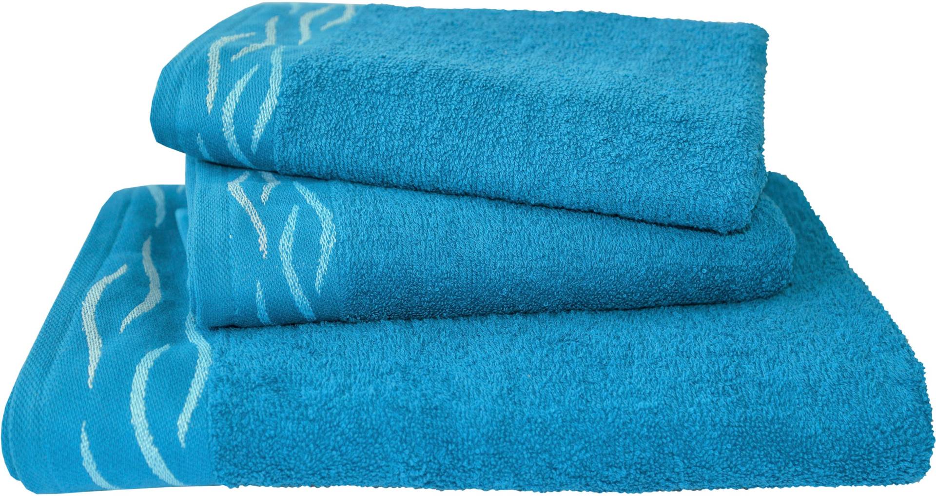 Dyckhoff Handtuch Set "Wave" Set 3 Stk. Frottier mit Jacquard-Bordüre;4 Handtücher (50x100cm), 2 Duschtücher (70x140cm) von dyckhoff