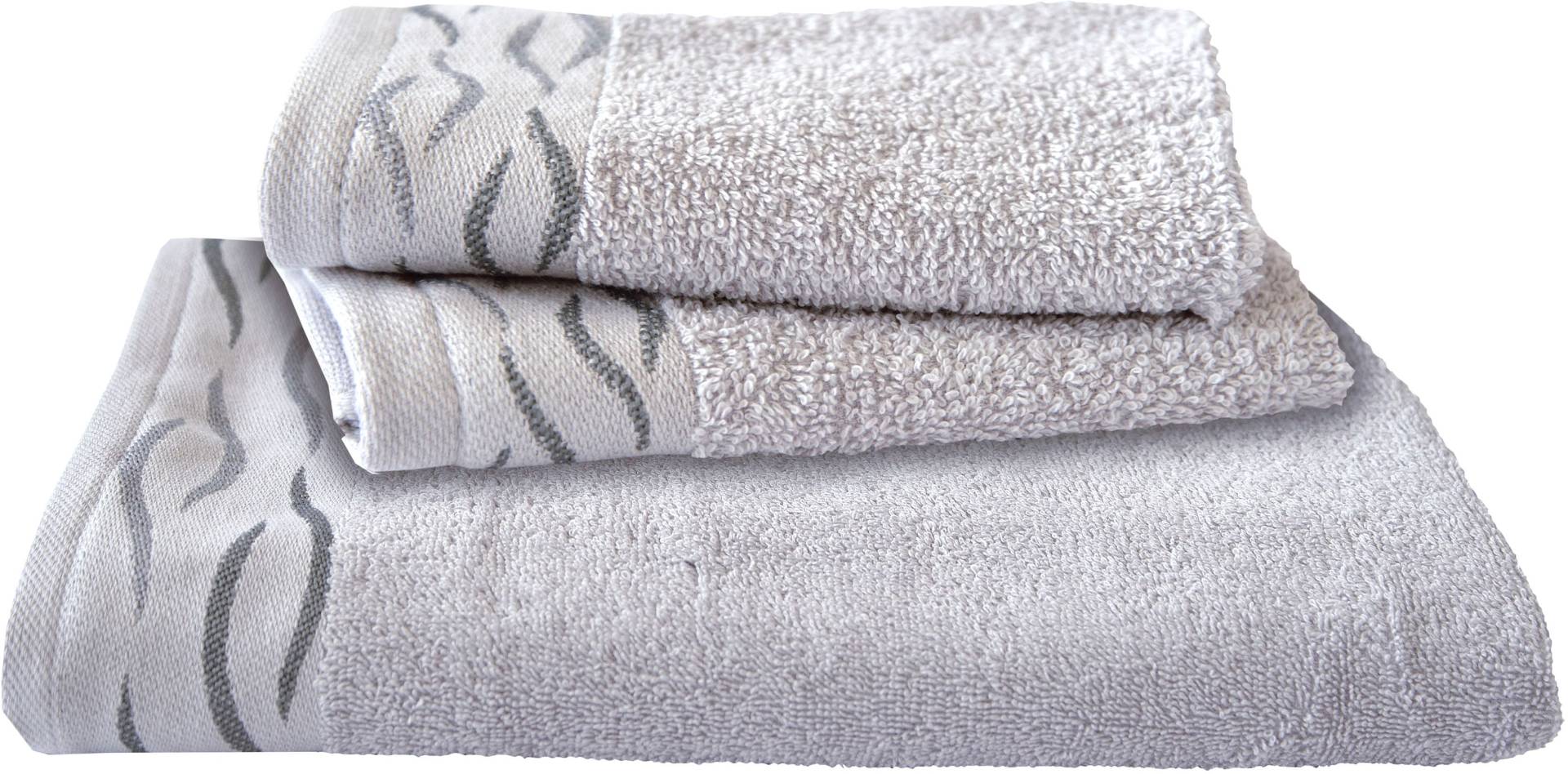 Dyckhoff Handtuch Set "Wave" Set 3 Stk. Frottier mit Jacquard-Bordüre;4 Handtücher (50x100cm), 2 Duschtücher (70x140cm) von dyckhoff