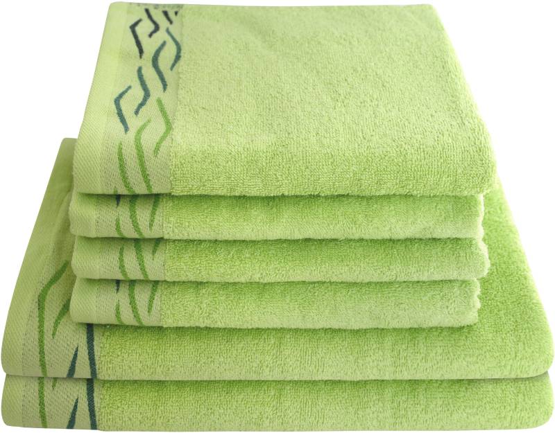 Dyckhoff Handtuch Set "Wave" Set 6 Stk. Frottier mit Jacquard-Bordüre;4 Handtücher (50x100cm), 2 Duschtücher (70x140cm) von dyckhoff