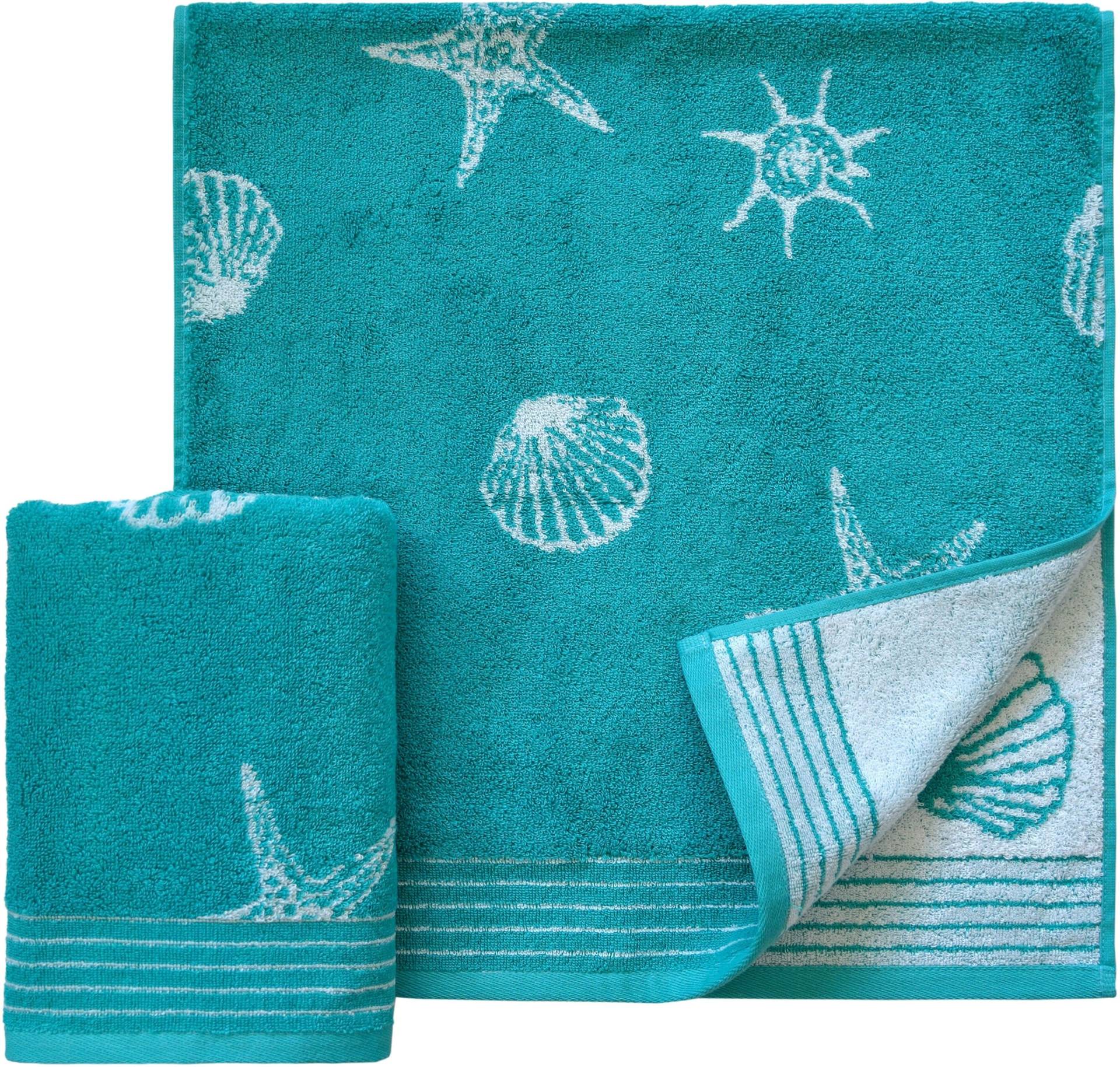 Dyckhoff Handtücher "Seashell", (2 St., 2er Set Handtücher 50 x 100 cm), mit Muschelmuster von dyckhoff