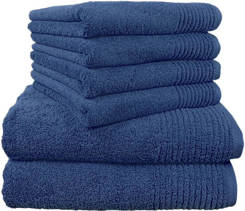 Dyckhoff Handtuch Set "Brillant" Set 6 Stk. Walkfrottee mit Streifenbordüre;4 Handtücher (50x100cm), 2 Duschtücher (70x140cm) von dyckhoff