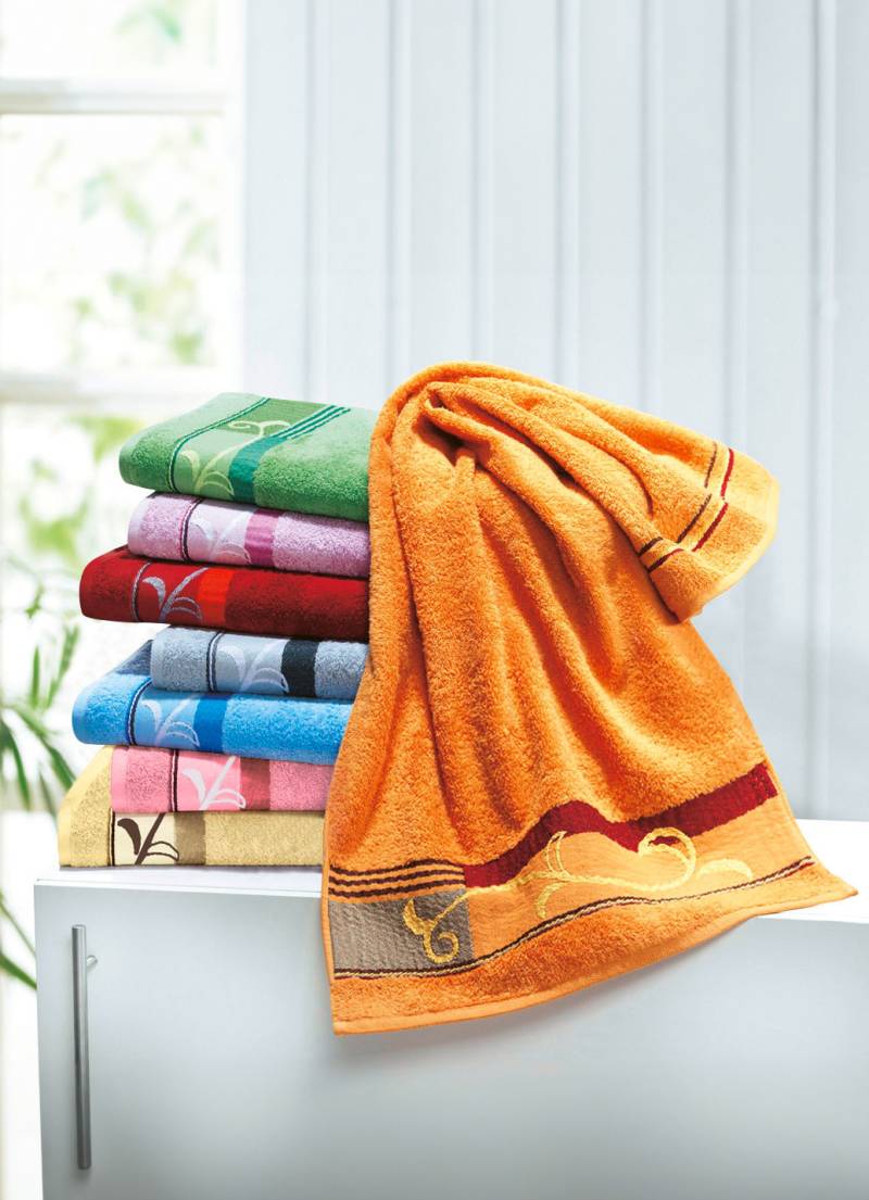 Frottier-Serie mit edel bestickter Bordüre von Dyckhoff, Größe 200 (1 Handtuch, 50/100 cm), Rot von dyckhoff