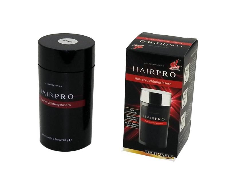 dynamic24 Haarpuder LALABS Hairpro, Schütthaar Haarverdichter Streuhaare Pulver Haarfasern GRAU 28g von dynamic24