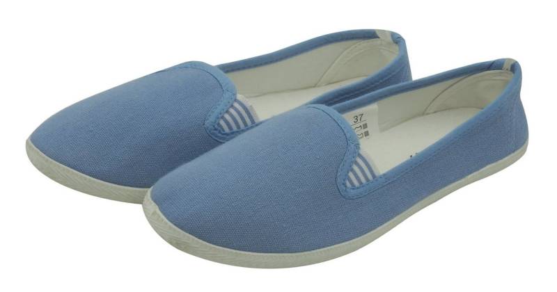 dynamic24 Slipper Damen Canvas Sneaker Slip On Schuhe Loafer Stoff Freizeitschuhe Flats von dynamic24