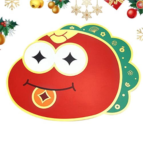 dzqad Chinesische rote Umschläge, rote Taschenordner - Geldbeutel mit Cartoon-Schlangenmuster - Kreative rote Päckchen, Glücksgeldumschläge mit Mehreren Kartenfächern für Neujahr, Frühlingsfest, von dzqad