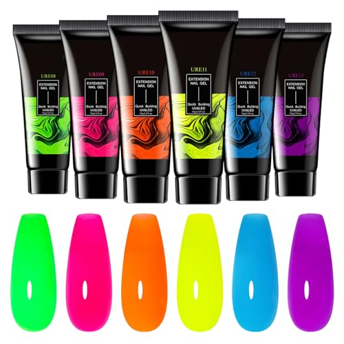 dzqad Gel Nagellack Set - Leuchtender Gel Nagellack - 6 Farben Langlebiger Glitzer Salon Kunst Frauen Mädchen Kreative Dekoration Nacht Party von dzqad