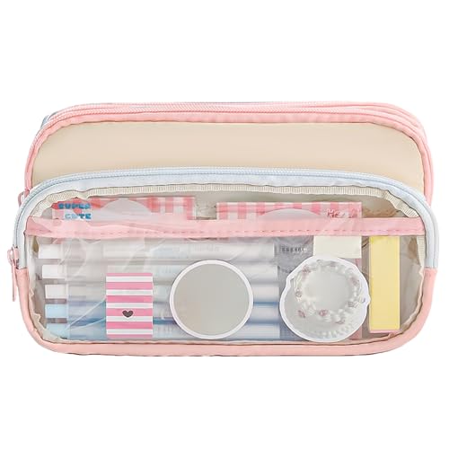 dzqad Große Stiftetasche | Canvas Stifte Organizer Etui Mit 3 Fächern Für Schüler,Stilvolles Reißverschluss Stifte Etui Für Schüler Erwachsene von dzqad