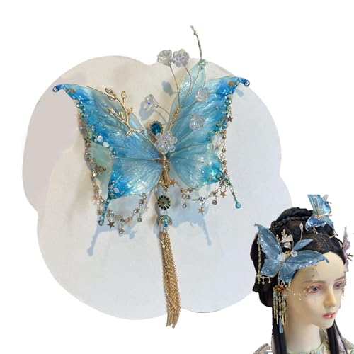 dzqad Haarspangen | Glitzer Chinesische Haarklammer,Glänzende Rosenseide Schleife Kopfschmuck für Jugendliche Mädchen Tanz Cosplay Ball Fest Hochzeit von dzqad