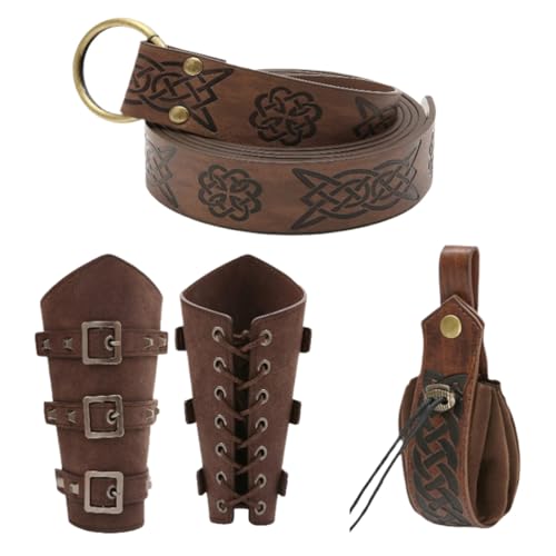 dzqad Renaissance Accessoires,Mittelalterliche Ledergürteltasche | Leder Vintage Hüfttasche für Kostümevent Festival Cosplay Mittelaltermarkt Thementage von dzqad