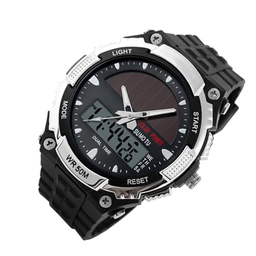 dzqad Solarsonnenuhr - Outdoor Uhren Für Herren,Multifunktionale Mode Casual Armbanduhr Für Sport Freizeit Arbeit Alltag von dzqad