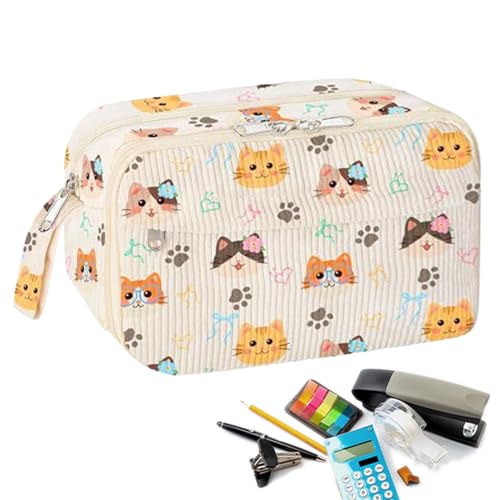 dzqad Süße Federmäppchen | Großes Stiftetui Mit Fassungsvermögen | Großes Kosmetik-Etui für Radiergummi Stift Schere Schule Büro Kunstunterricht Reise Arbeit Meetings von dzqad