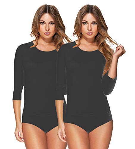 e.Femme® 2er Pack Damen Hemdchen INA Invisible 343, 2X Schwarz 38 von e.Femme