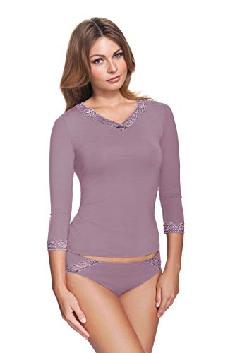 e.Femme® Damen Hemdchen Lilka 820 aus Lenzing® Micromodal, mit Spitze, Altrose 44 von e.Femme