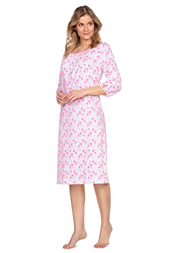 e.Femme® Damen Nachthemd 1022 aus 100% Baumwolle, Rosendruck 52 von e.Femme