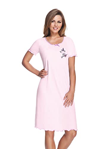 e.FEMME® Damen Nachthemd 807 aus 50% Baumwolle und 50% Modal (Rosa, 50) von e.FEMME