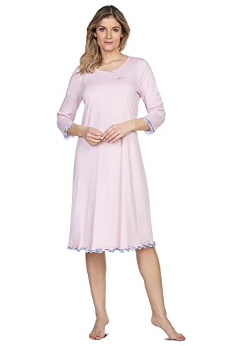 e.FEMME® Damen Nachthemd Marion 944 aus 50% Baumwolle und 50% Modal (Altrosa/Druck, 48) von e.FEMME