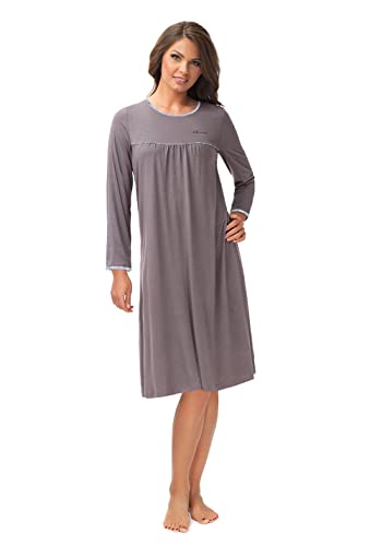 e.FEMME® Damen Nachthemd Nicole II 869 aus 50% Baumwolle und 50% Modal (Taupe, 54) von e.FEMME