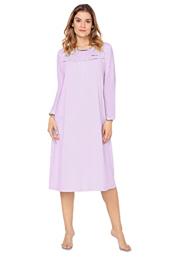 e.FEMME® Damen Nachthemd Nicole II 869 aus Baumwolle/Modal (Lavendel, 50) von e.FEMME