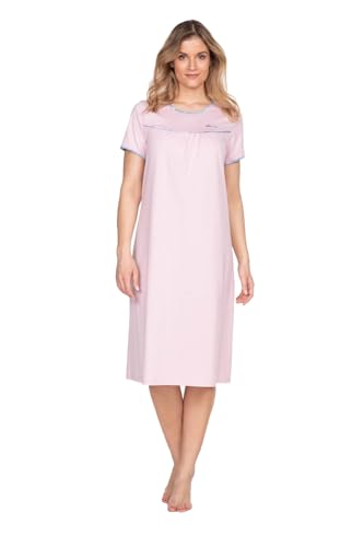 e.FEMME® Damen Nachthemd Nicole II 946 aus 50% Baumwolle und 50% Modal (Altrosa/Druck, 50) von e.FEMME