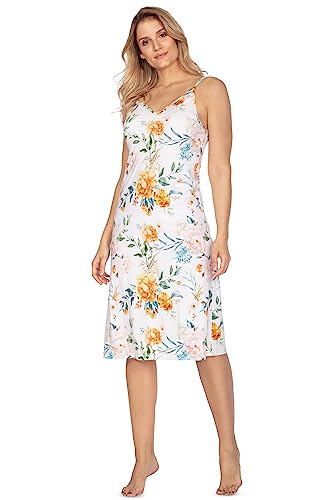 e.Femme® Damen Negligee Nachthemd Kaja 1112 Viskose, Blumen, 36 von e.Femme