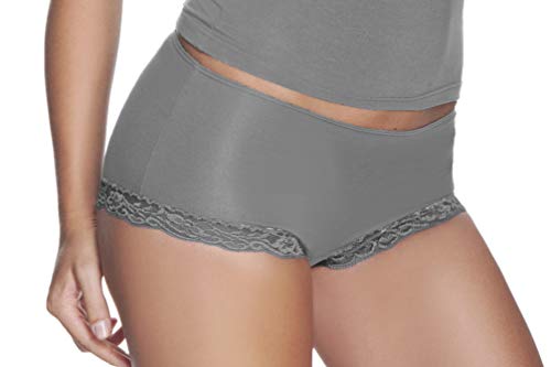 e.FEMME® Damen Panty Lilka 650 mit Spitzeneinsatz, aus Lenzing® Micromodal, Silbergrau 38 von e.FEMME