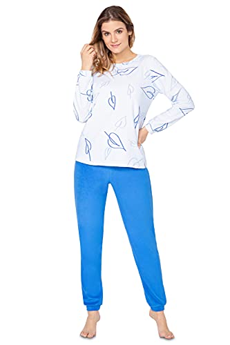 e.FEMME® Damen Pyjama Hausanzug Kamila 2217 aus Frottee (Blau, 48) von e.FEMME